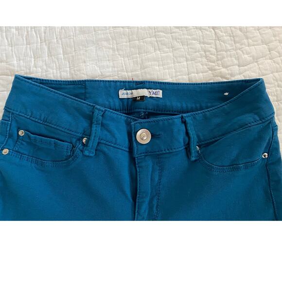 YMI Jeggings Peacock Blue Jeggings Zip Fly Mid Rise Ankle Size Medium - Picture 9 of 11